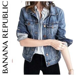 Banana Republic Essential Denim Jean Jacket Medium Wash Size XL